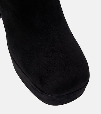 Suede platform ankle boots | Miu Miu