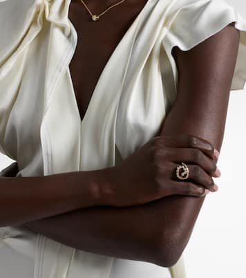 Spiralis 14kt gold ring with diamonds | Ondyn