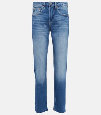 جينز سليم بخصر متوسط الإرتفاع Girlfriend | AG Jeans