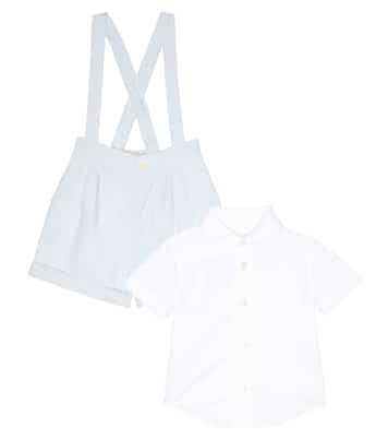 Baby - Camicia e salopette in cotone e lino | Polo Ralph Lauren Kids