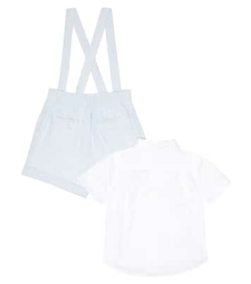 Baby - Camicia e salopette in cotone e lino | Polo Ralph Lauren Kids
