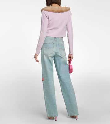 Jeans regular a vita alta con ricamo | Blumarine