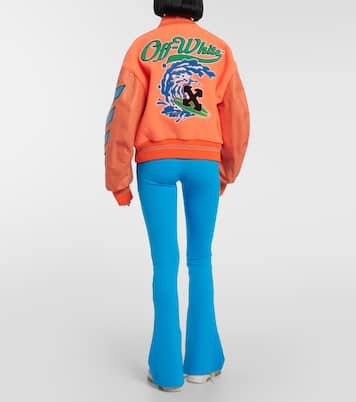 Appliqué wool-blend bomber jacket | Off-White