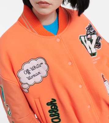 Appliqué wool-blend bomber jacket | Off-White