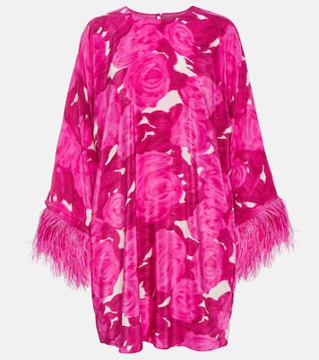 Miniabito in seta con piume | Valentino