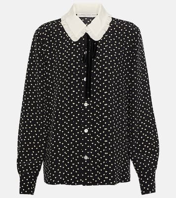 Blusa de mezcla de seda con lunares | Alessandra Rich