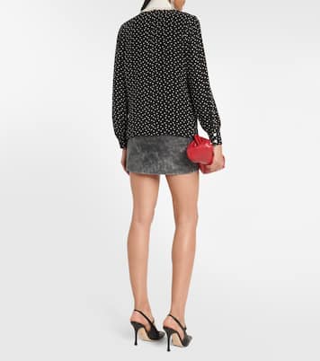 Blusa de mezcla de seda con lunares | Alessandra Rich