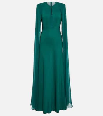 Abito lungo in chiffon con mantella | Roland Mouret