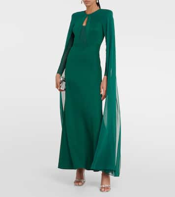 Abito lungo in chiffon con mantella | Roland Mouret