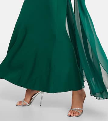 Abito lungo in chiffon con mantella | Roland Mouret