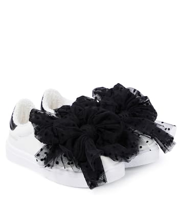 Sneakers in pelle con fiocchi | Monnalisa