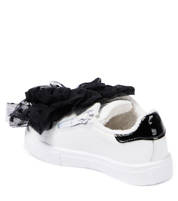 Sneakers in pelle con fiocchi | Monnalisa