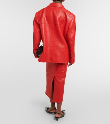 Single-breasted leather jacket | Prada