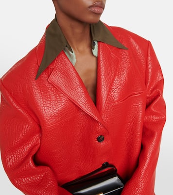 Single-breasted leather jacket | Prada