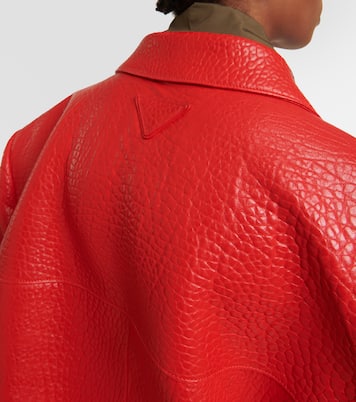 Single-breasted leather jacket | Prada