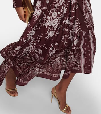 Vestido midi de seda floral | Erdem