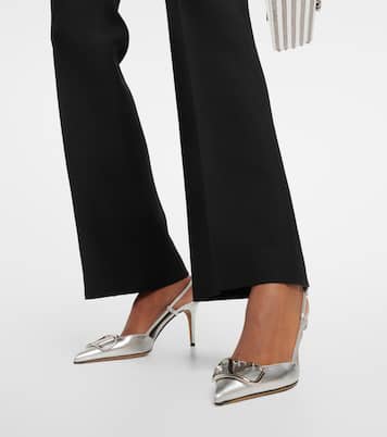 Pumps slingback VLogo 80 in pelle metallizzata | Valentino Garavani