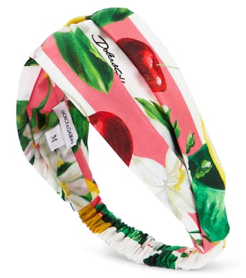 Cinta para el cabello de algodón estampada | Dolce&Gabbana Kids