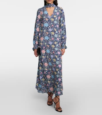 Vestido midi Ferne de crepé floral | Rixo
