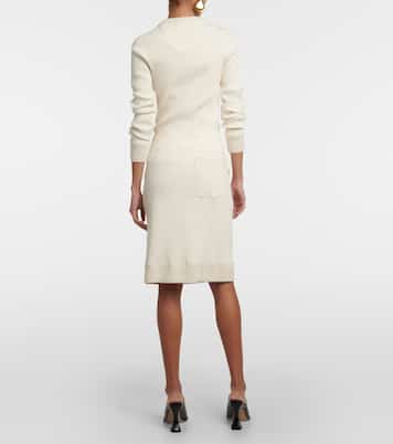 Gonna midi in misto cotone a coste | Bottega Veneta