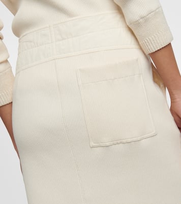 Gonna midi in misto cotone a coste | Bottega Veneta