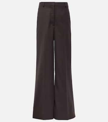 Pantaloni a gamba larga in lana a vita alta | Stella McCartney