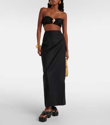 Top bandeau en coton mélangé à ornements | Adriana Degreas