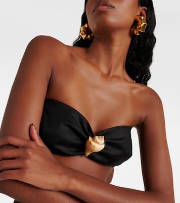 Top bandeau en coton mélangé à ornements | Adriana Degreas
