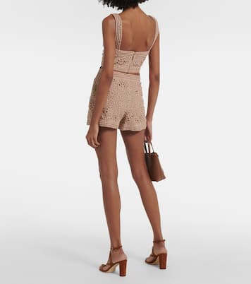 Shorts in macramé di misto cotone | Elie Saab