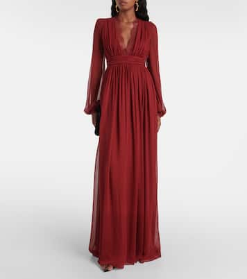 Vestido de fiesta georgette de seda con encaje | Giambattista Valli