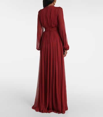 Vestido de fiesta georgette de seda con encaje | Giambattista Valli