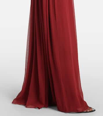 Vestido de fiesta georgette de seda con encaje | Giambattista Valli