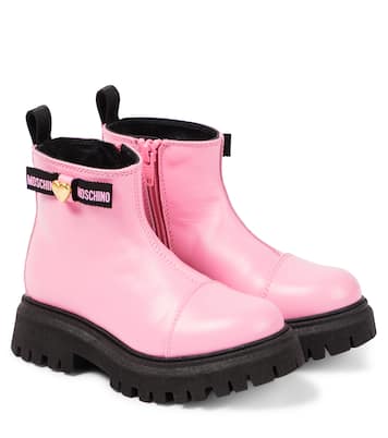 Ankle Boots aus Leder | Moschino Kids