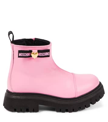 Ankle Boots aus Leder | Moschino Kids