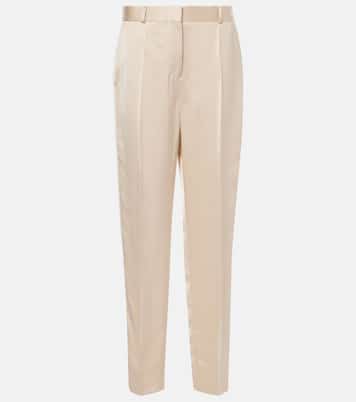Pantaloni regular in raso a vita alta | Toteme