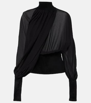Blusa drappeggiata in georgette | Alaïa