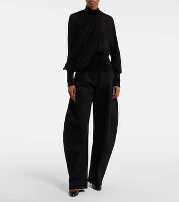 Blusa drappeggiata in georgette | Alaïa