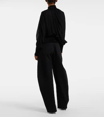 Blusa drappeggiata in georgette | Alaïa