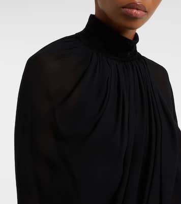 Blusa drappeggiata in georgette | Alaïa