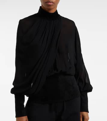 Blusa drappeggiata in georgette | Alaïa