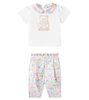Baby Teddy Bear T-shirt and pants set | Moschino Kids