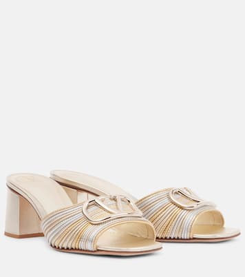 Mules VLogo in pelle metallizzata | Valentino Garavani