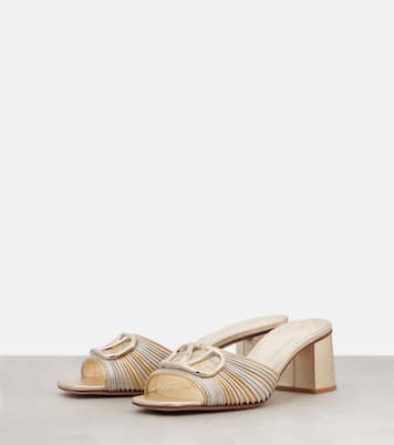 Mules VLogo in pelle metallizzata | Valentino Garavani