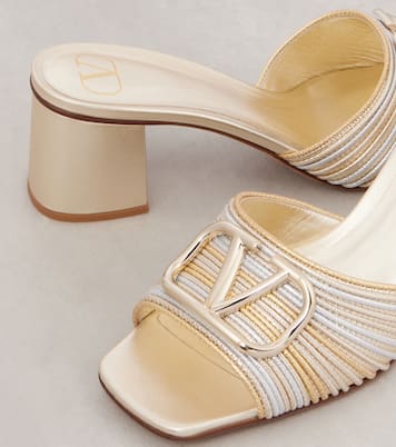 Mules VLogo in pelle metallizzata | Valentino Garavani
