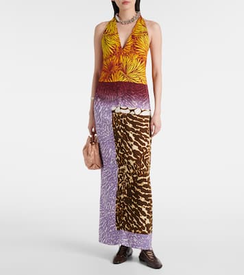 Abito lungo con stampa | Dries Van Noten