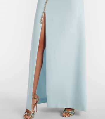 Faranna crystal-embellished crêpe gown | Costarellos