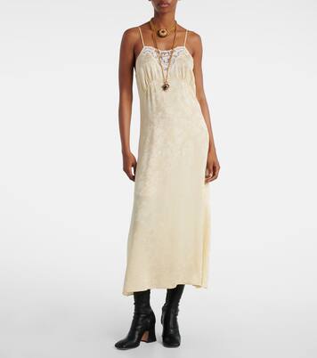 Midikleid aus Seiden-Jacquard mit Spitze | Chloé