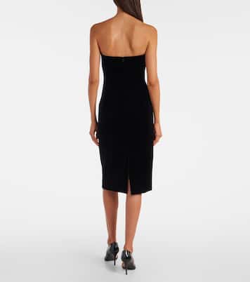 One-Shoulder-Midikleid Sato aus Samt | Khaite