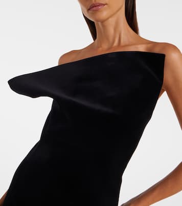 One-Shoulder-Midikleid Sato aus Samt | Khaite