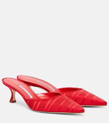 Carolyne 50 satin muels | Manolo Blahnik